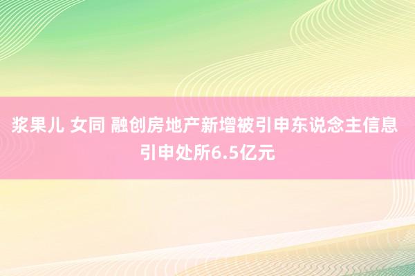 浆果儿 女同 融创房地产新增被引申东说念主信息 引申处所6.5亿元