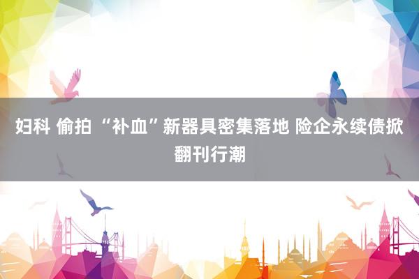 妇科 偷拍 “补血”新器具密集落地 险企永续债掀翻刊行潮